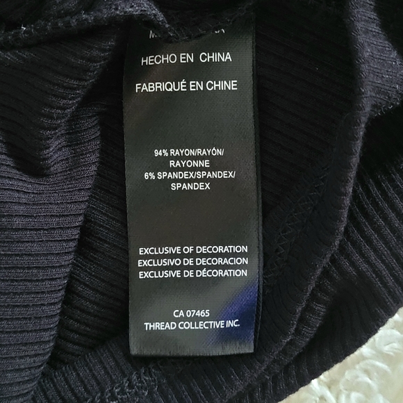 bebe Black🖤 Ribbed Top with Teal Blue💙 Rhinestones💎 - NWT - Picture 7 of 16